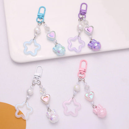 Pentagram y2k Star Keychain Cute Charm Key Ring Handbag Lanyard Accessories