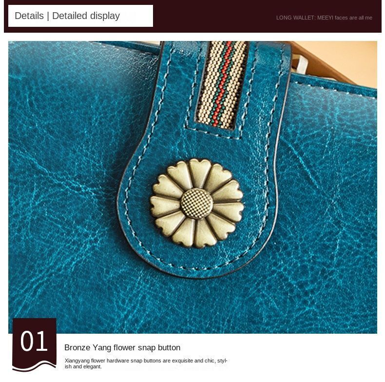 Card Holder Purses Leather Long Wallet Zip Hasp Bag Money Coin Pocket Card Bags