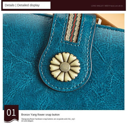 Card Holder Purses Leather Long Wallet Zip Hasp Bag Money Coin Pocket Card Bags