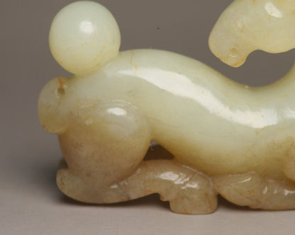 Chinese Old Natural Hetian Jade Hand Carved Exquisite Sheep Statue Figurine Rare