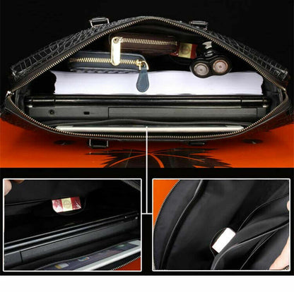 100% Real Thai Alligator Skin Men's Luxury Business Briefcase Handbag Large Bags