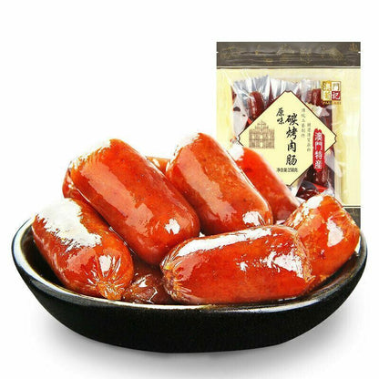 葡记 碳烤肉肠 158g/袋 Chinese Snacks Carbon Barbecue Intestines 猪肉脯肉干火腿迷你小香肠零食小吃 内含独立包装