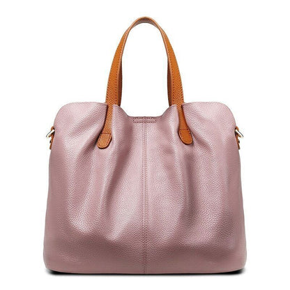 Genuine Leather Women Handbags Blue Cowhide Soft Female Shoulder Bag