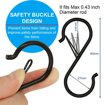 Hanging Hooks 10-100Pcs Metal S-Shaped Hanger Heavy Duty Clasp Pot Storage Rack