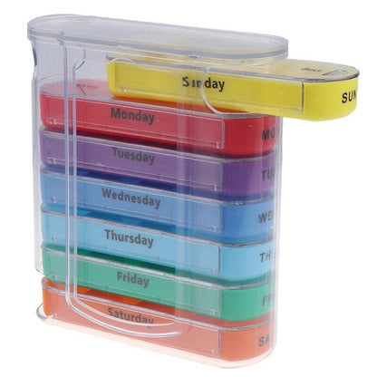 Plastic Medicine Storage Dispenser Drug Cases 7 Days 28 Grids Trip Pill Holder