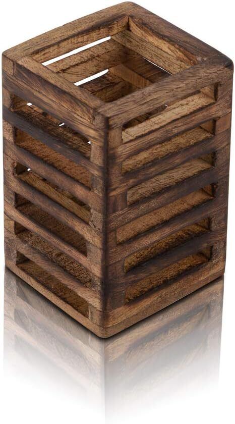 Handcrafted Wooden Pen Pencil Holder Organizer Desk Home Office Decoration Gift