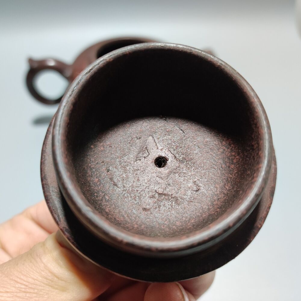 Vintage Chinese Yixing Purple Clay Teapot Zisha Ceremony Carving Collectible Art
