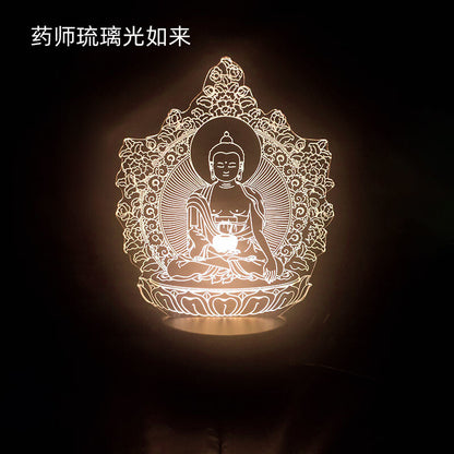 LED Night Light USB Buddha Lamp Shurangama Mantra Heart Sutra Attract Wealth