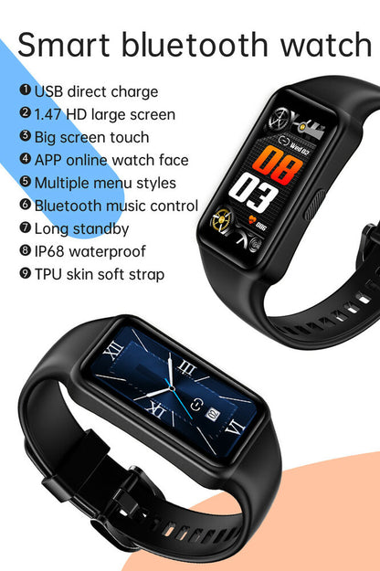 Bluetooth Smart Watch Heart Rate Monitor Waterproof for iphone Samsung Android