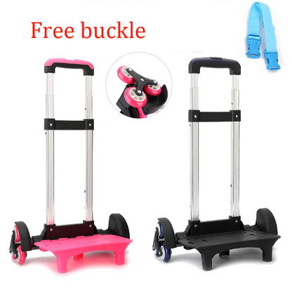 Children 2/6 Wheels Rod Bracket Roll Cart Kid Backpack School Bag Luggage bag