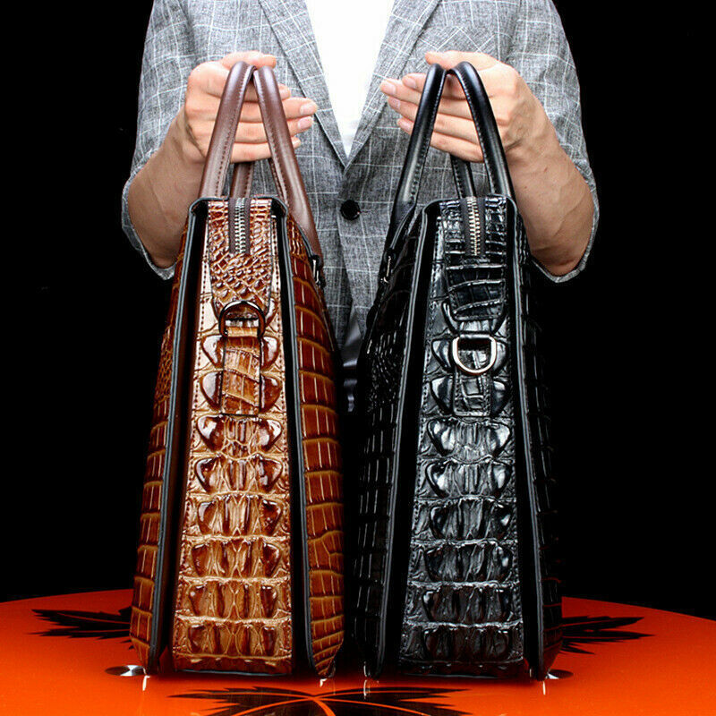 100% Real Thai Alligator Skin Men's Luxury Business Briefcase Handbag Large Bags
