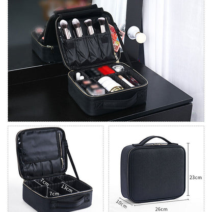Professional Portable PU Makeup Case Travel Manicure 2 Layers Cosmetics Bags