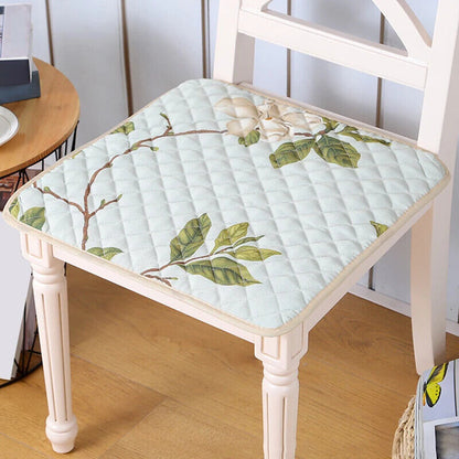 Seat Cushion Pads 45x45cm Polyester Square Sofa Car Pastoral Floral Non-Slip Mat