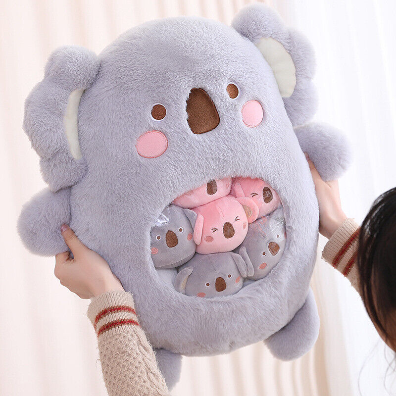 6pcs Plush Toy Inside Cute Cartoon Pillow Bag Animals Toy Cushion Kids Gifts