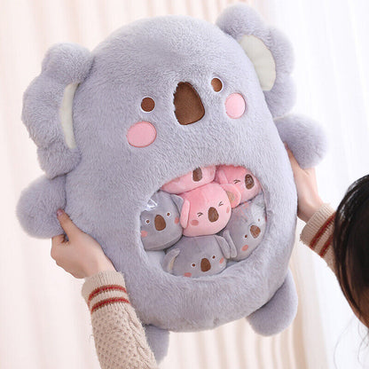6pcs Plush Toy Inside Cute Cartoon Pillow Bag Animals Toy Cushion Kids Gifts