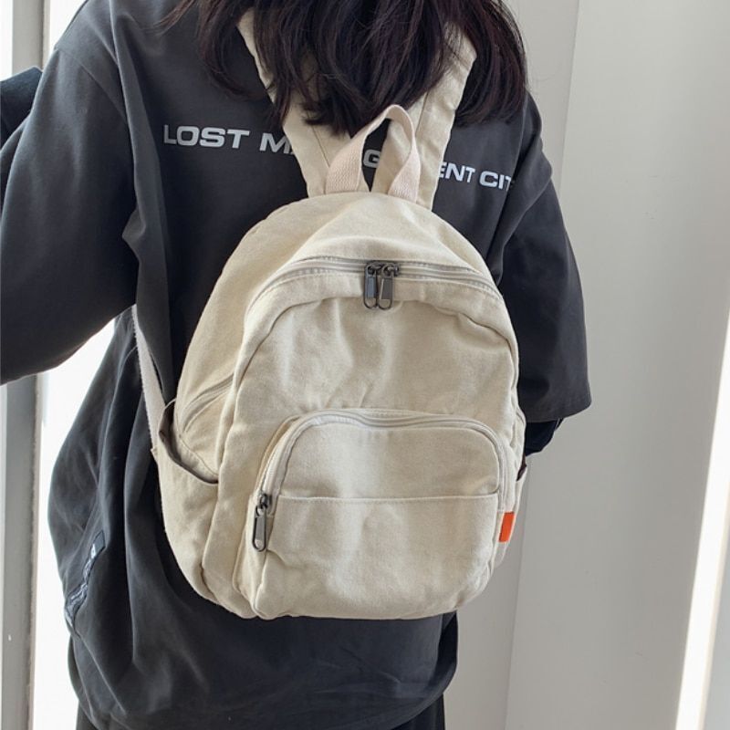 Canvas Women Small Backpack Vintage School Mini Bag Accessories 27*12*26 CM 1 PC