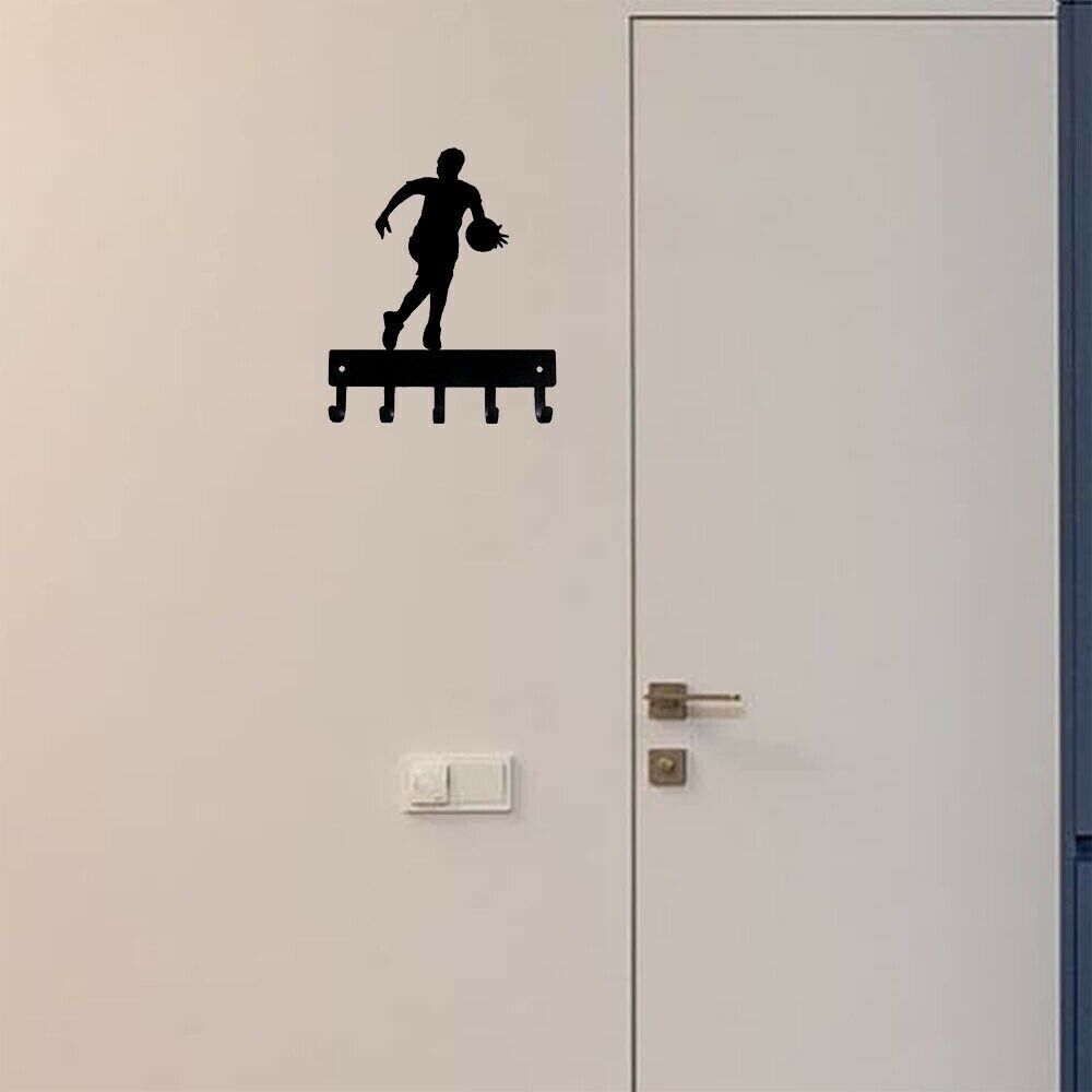 Basketball Player Sport - Key Hooks Holder Wall Mounted Hook Up Decoration Wall