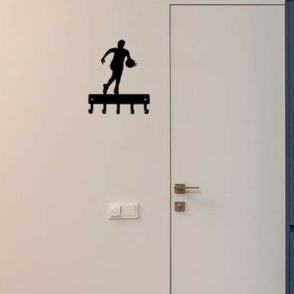 Basketball Player Sport - Key Hooks Holder Wall Mounted Hook Up Decoration Wall