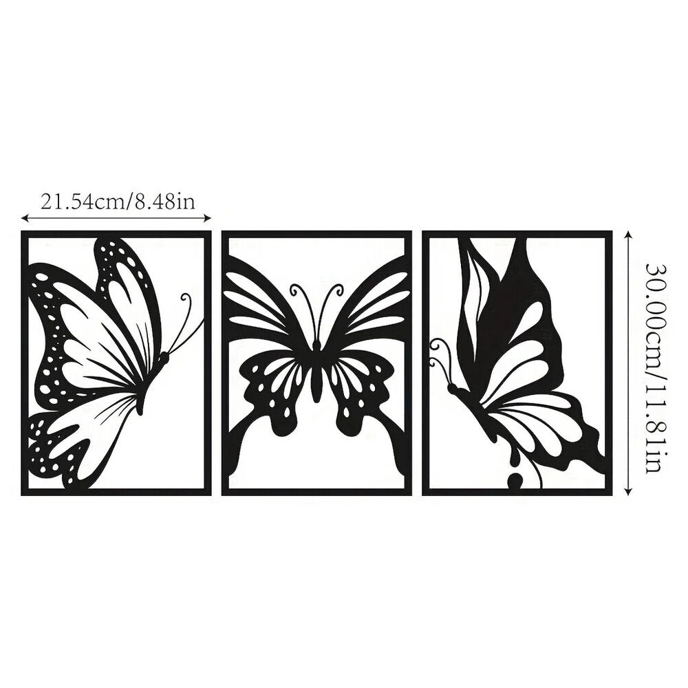 3pcs Butterfly Metal Wall Decor Butterfly Metal Wall Art Hanging Wall Deco