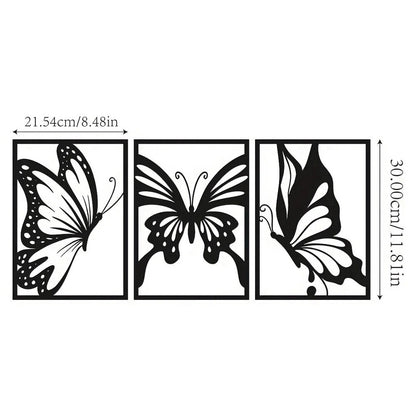 3pcs Butterfly Metal Wall Decor Butterfly Metal Wall Art Hanging Wall Deco