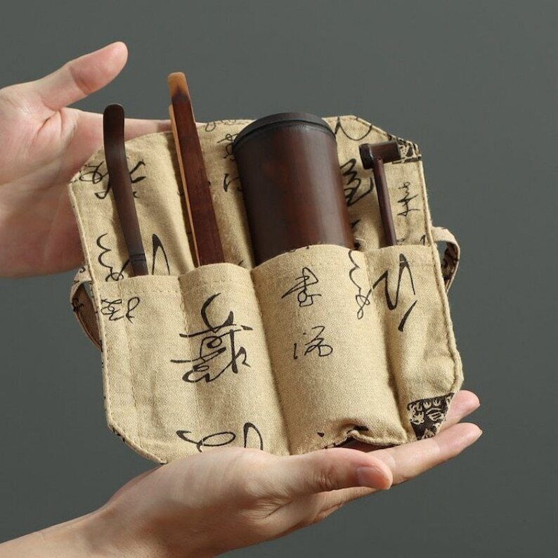 Natural Bamboo Tea Ceremony Accessories With Cloth Bag|Tea Accessories