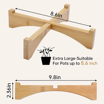 Bamboo Wood Plant Stand Pot Holder Home Office Decoration Indoor Outdoor Riser