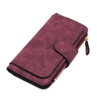 Synthetic Leather Wallet Zipper Long Card Holder Coin Purse Bag 19*10*2.5cm Pink