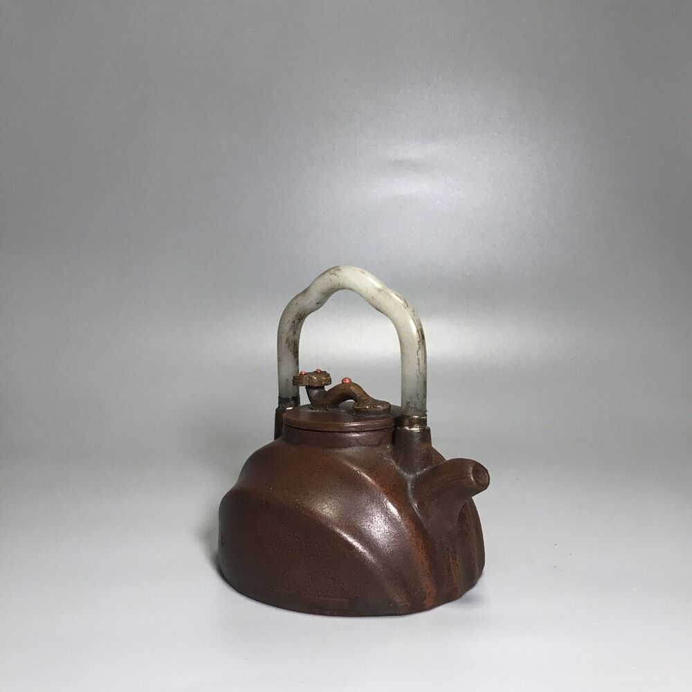 vintage chinese yixing purple clay teapot zisha ceremony carving Collectible art