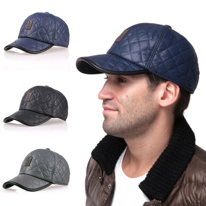 Casual Baseball Caps Warm Hats Sports Caps Bright Leather Casual Hats Men's Hats