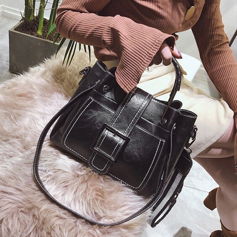 Women's Vintage Bagpack Tote PU Leather Shoulder Bags Crossbody Purse Satchel