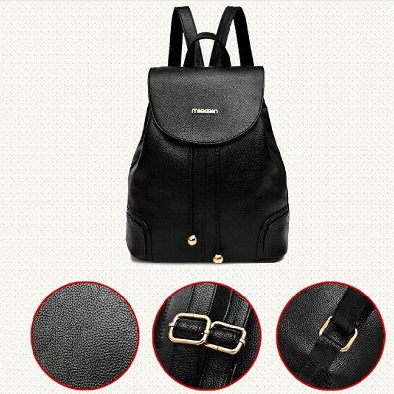 Womens Ladies Casual PU Leather Casual Shoulder Bag Backpack Messenger Bag Purse
