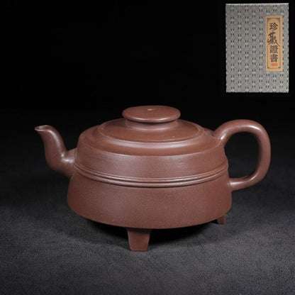 Chinese Yixing Zisha Clay Handmade Exquisite Teapot（三角线圆 底款：徐汉棠）