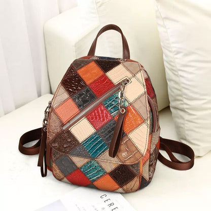 Backpacks Genuine Leather School Bag Large Capacity Knapsack Traveling Polyester
