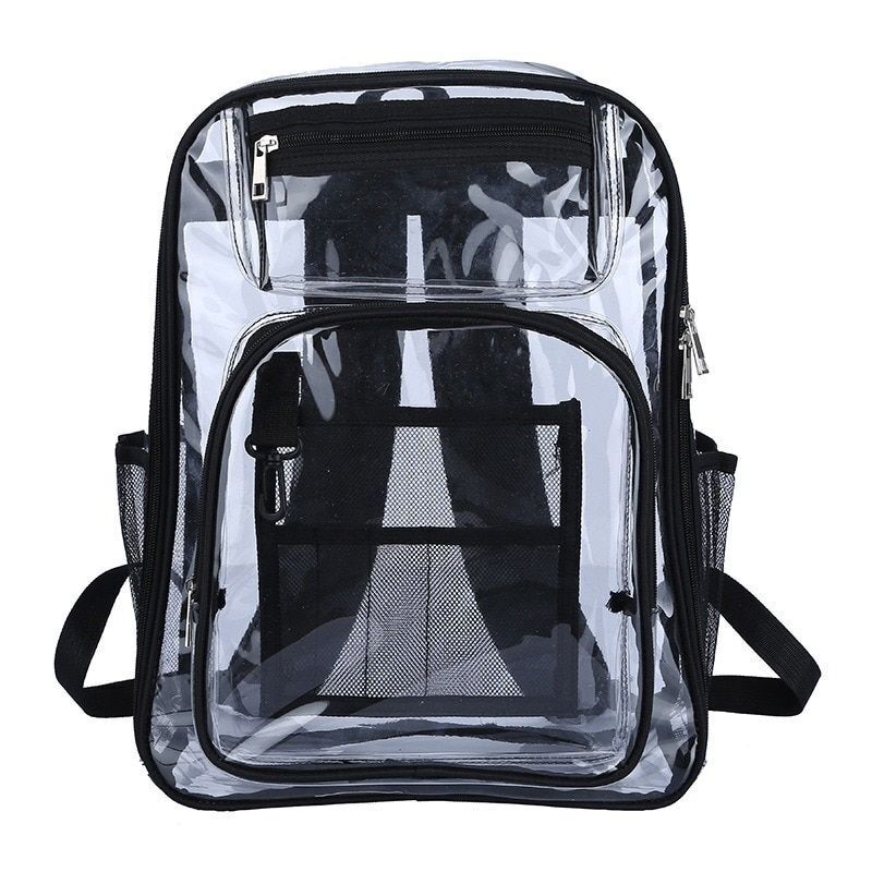 PVC Transparent School Bag Men Through Backpacks Large Backpack Travel Back Bags