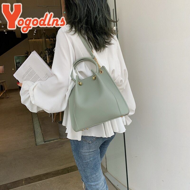 Fashion Handbags Large Capacity PU Leather Bucket Crossbody Bag Shoulder Bag