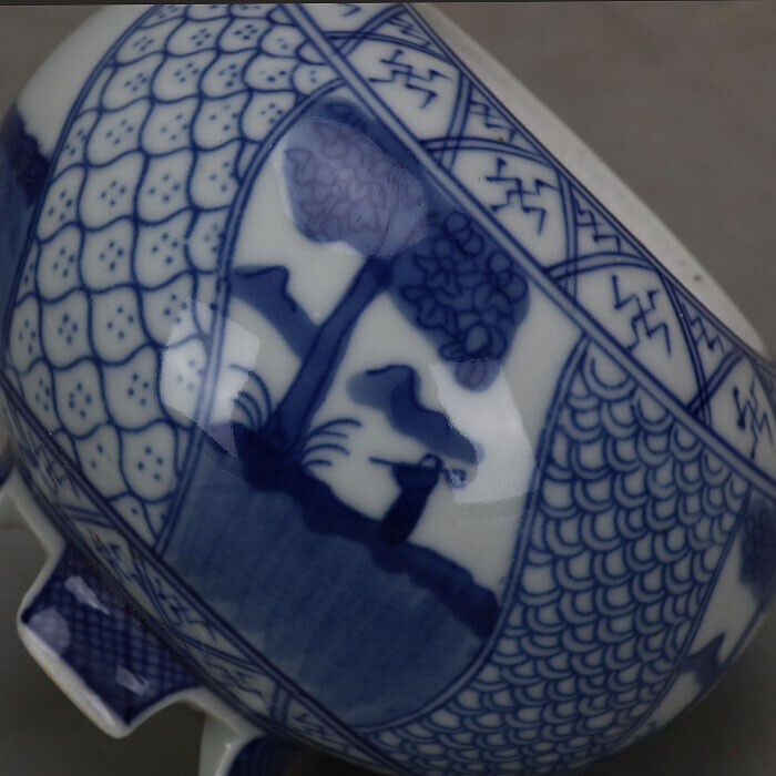 Qing Dynasty Official Kiln Handmade Porcelain Blue and White Porcelain Wuliang D