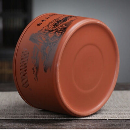 Sealed Tea Canister For Loose Tea Print Small Tea Caddy With Lid Zisha Clay New