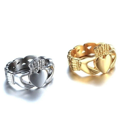 Ring Celtic Irish Claddagh Wedding Crown Heart Band Men Women Fashion Jewelry