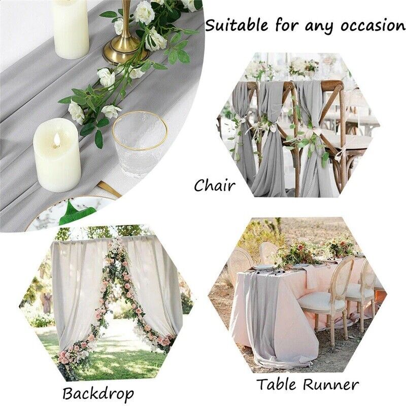 Wedding Table Runner 70x500cm Polyester Flowing Romantic Dusty Rose Party Decors