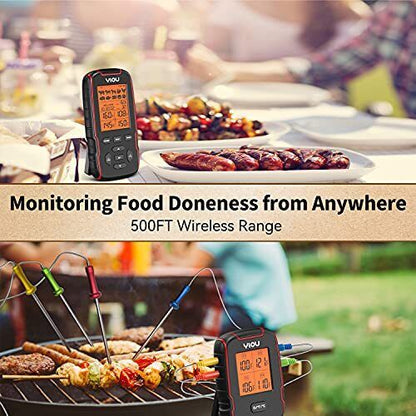 Wireless Meat Thermometer For Cooking Digital Meat Thermometer With 4 Probes 500