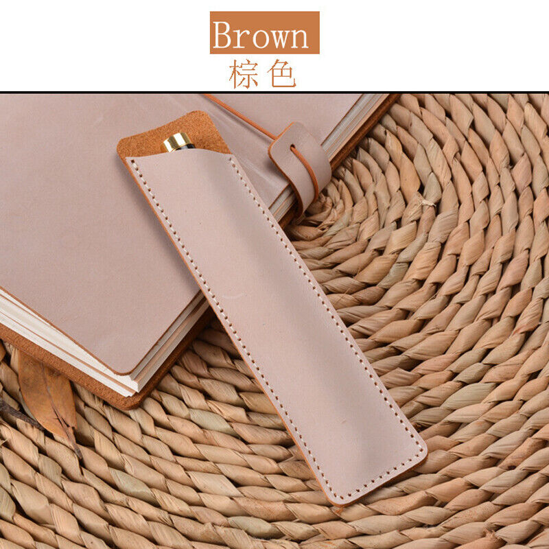Handmade Cowhide Leather Vintage Pen Bag Single Pencil Case