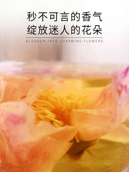 Flower Tea Cake Blooming Tea Peony Nectar Scented Health Tea Green Food 牡丹花茶