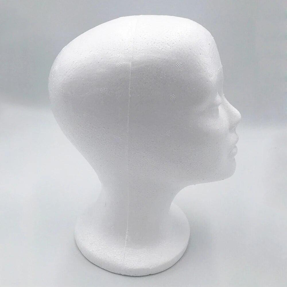 Flocking Female Foam Mannequin Head Model Hat Wig Display Stand Rack White E1j6