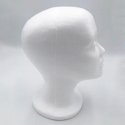 Flocking Female Foam Mannequin Head Model Hat Wig Display Stand Rack White E1j6
