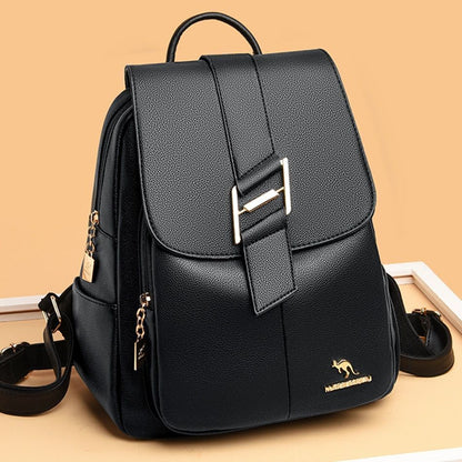 Leather Backpack Purse Luxury Bags Multifunction Travel Rucksack School Book Bag