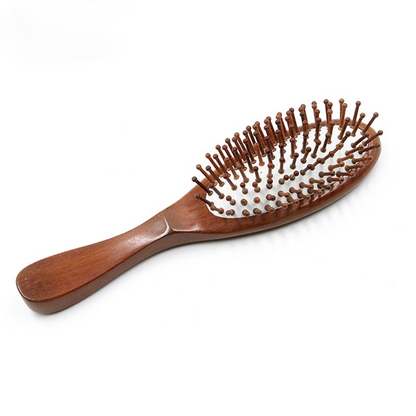 Natural Red Sandalwood Handle Massage Hairbrush Red Sandalwood Pin Brush Comb