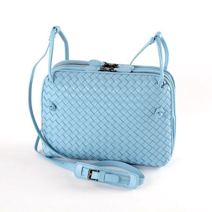 Handbag Handmade Double Zipper Shoulder Bag Genuine Leather Crossbody Purse 1 PC