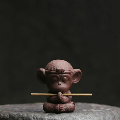 creative home decoration yixing zisha tea pet monkey statue small tea play new