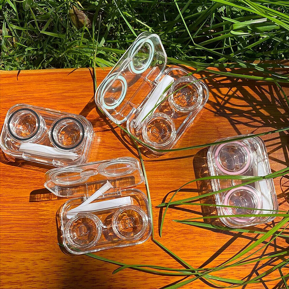 Contact Lens Cases Plastic Colorful Container Holder Portable Soak Storage Boxes