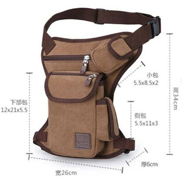 Men's Outdoor Hiking Camping Sport Waist Packs Leg Bag Canvas Waist Bag Belt Bag
